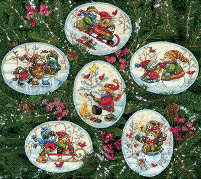 8828-igraushie_snegoviki-dimensions-playful-snowmen-ornaments