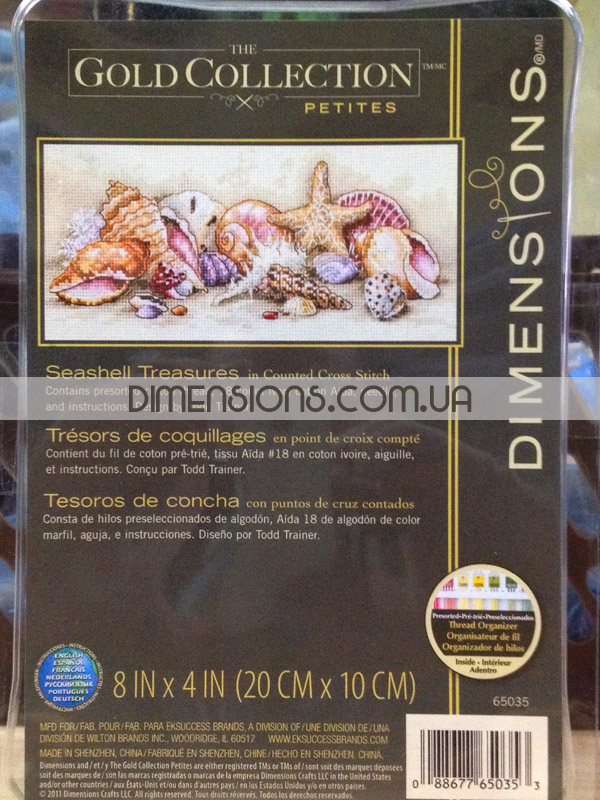 65035 Набор для вышивания крестом «Морские сокровища» • «Seashell Treasures» DIMENSIONS Gold Collection Petites