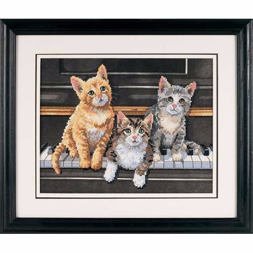 03225 • Набор для вышивания крестом "Мяукальное Трио" • "Meowsical Trio" DIMENSIONS