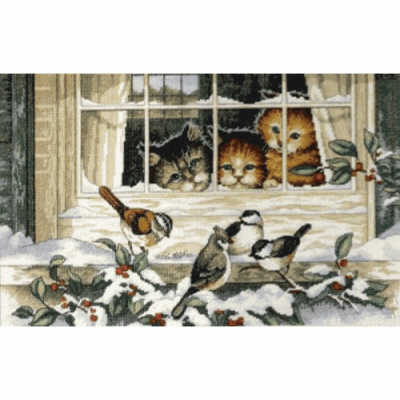 03839 • Набор для вышивания крестом "Три наблюдателя" • "Three Bird Watchers" DIMENSIONS