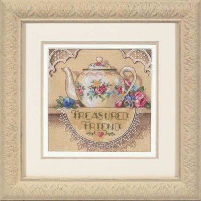 06904 • Набор для вышивания крестом "Драгоценный друг. Чайничек" • "Treasured Friend Teapot" DIMENSIONS