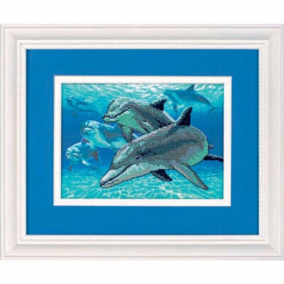 06944 • Набор для вышивания крестом "Дельфины глубокого моря" "Deep Sea Dolphins" DIMENSIONS