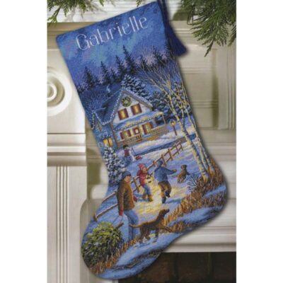 08805 • Набор для вышивания крестом "Рождественское веселье. Чулок" • "Christmas Eve Fun Stocking" DIMENSIONS
