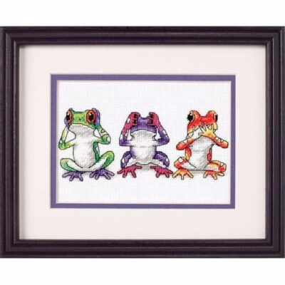 16758 - Набір для вишивання хрестом "Тріо жаб" - "Tree Frog Trio" DIMENSIONS