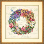 35040 • Набор для вышивания крестом "Венок всех времён года" • "Wreath of All Seasons" DIMENSIONS Gold Collection