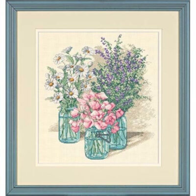 35122 - Набір для вишивання хрестом "Тріо польових квітів" - "Wildflower Trio" DIMENSIONS Gold Collection
