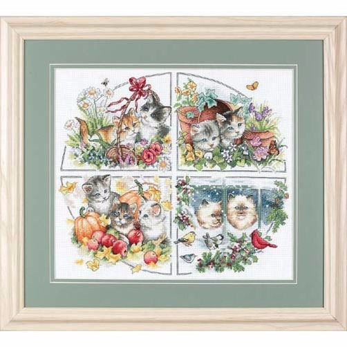 35154 • Набор для вышивания крестом "Котята всех сезонов" • "Four Seasons Kittens" DIMENSIONS