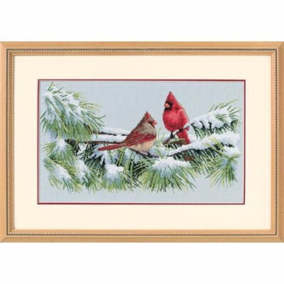 35178 • Набор для вышивания крестом "Зимние птички-кардиналы" • "Winter Cardinals" DIMENSIONS