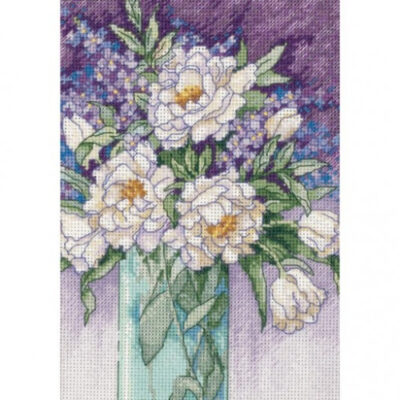 65074 • Набор для вышивания крестом "Белые пионы" • "White Peonies" DIMENSIONS Gold Collection Petites