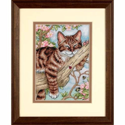 65090 • Набор для вышивания крестом "Дремлющий котенок" • "Napping Kitten" DIMENSIONS Gold Collection Petites