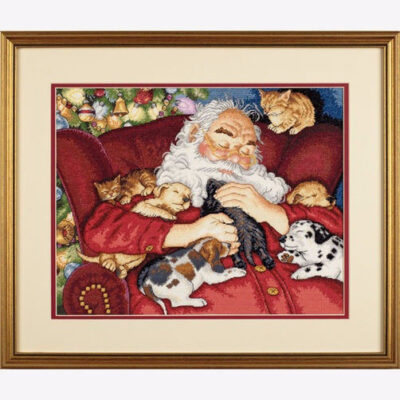 70-08836 • Набор для вышивания крестом "Спящий Санта" • "Santa's Nap" DIMENSIONS Gold Collection