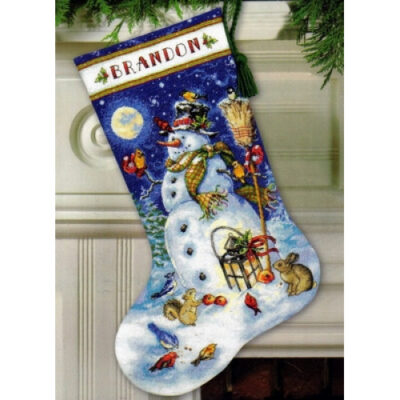 70-08839 • Набор для вышивания крестом "Снеговик и друзья. Чулок" • "Snowman & Friends Stocking" DIMENSIONS