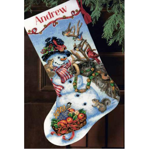 70-08866 • Набор для вышивания крестом "Снеговик. Чулок" • "Snowman Gathering Stocking" DIMENSIONS