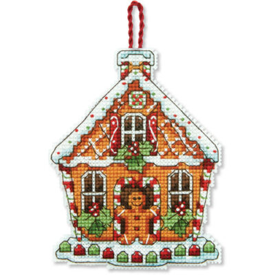70-08917 • Набор для вышивания крестом "Пряничный домик. Украшение" • "Gingerbread House Ornament" DIMENS