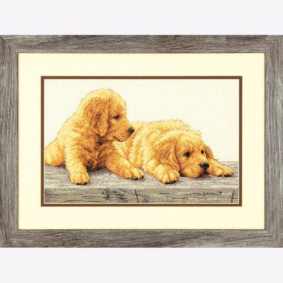 70-35309 • Набор для вышивания крестом "Щенки золотистого ретривера" • "Golden Retriever Puppies" DIMENSIONS