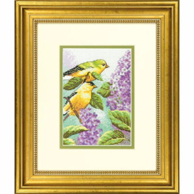 70-65153 • Набор для вышивания крестом "Щеглы и сирень" • "Goldfinch and Lilacs" DIMENSIONS