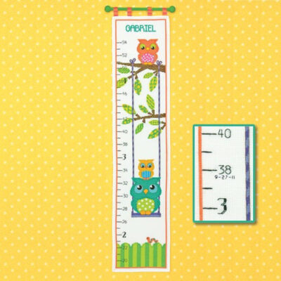 70-73700 • Набор для вышивания крестом "Ростомер "Совушки" • "Owl Growth Chart" DIMENSIONS