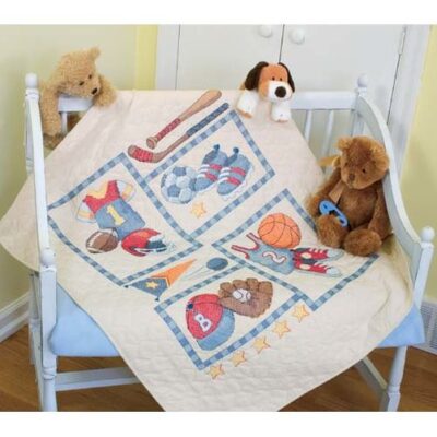 73255 • Набор для вышивания одеяла крестом "Детский спорт" • "Little Sports Quilt" DIMENSIONS
