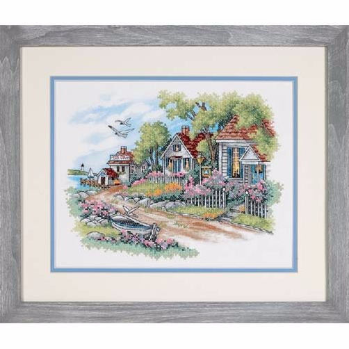 03240 • Набор для вышивания крестом "Коттеджи на берегу моря" • "Cottages by the Sea" DIMENSIONS