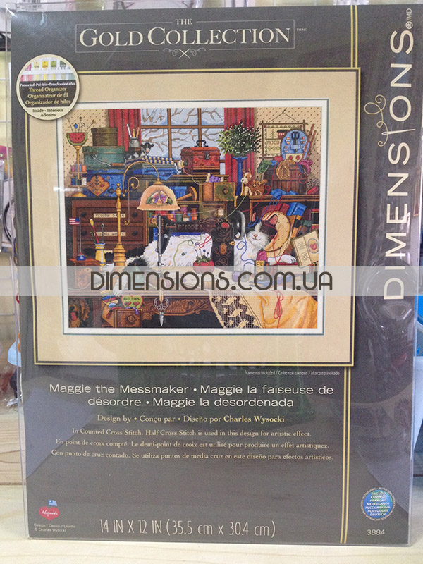 03884 Набор для вышивания крестом Мэгги-рукодельница Maggie the Messmaker DIMENSIONS Gold Collection