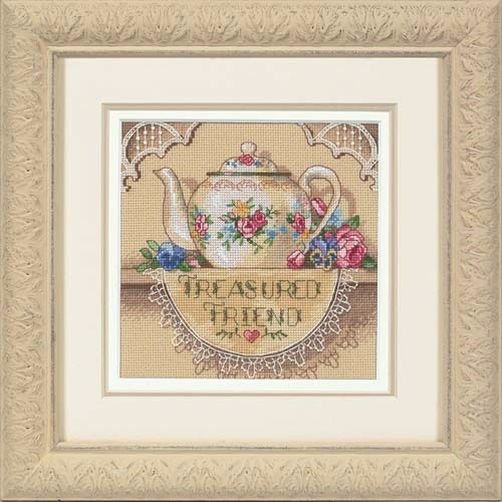 06904 • Набор для вышивания крестом "Драгоценный друг. Чайничек" • "Treasured Friend Teapot" DIMENSIONS