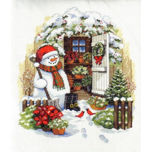 08817 • Набор для вышивания крестом "Садовый снеговик" • "Garden Shed Snowman" DIMENSIONS