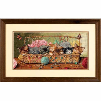 35184 - Набір для вишивання хрестом "Кошенята в кошику" - "Kitty Litter" DIMENSIONS Gold Collection