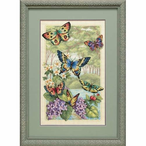 35223 • Набор для вышивания крестом "Бабочки в лесу" • "Butterfly Forest" DIMENSIONS Gold Collection