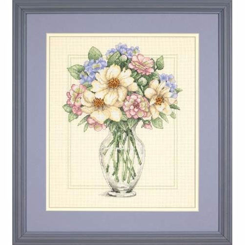 35228 • Набор для вышивания крестом "Цветы в высокой вазе" • "Flowers in Tall Vase" DIMENSIONS