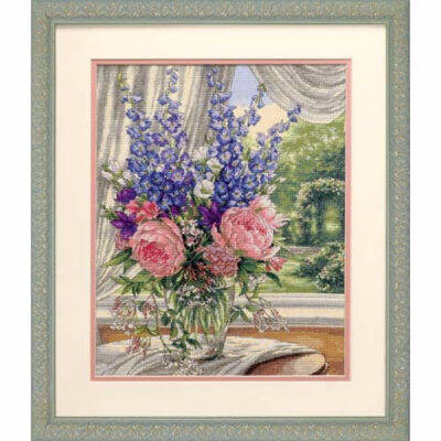 35257 • Набор для вышивания крестом "Пионы и дельфиниумы" • "Peonies and Delphiniums" DIMENSIONS Gold Collection