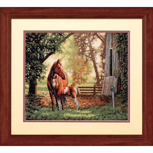 35260 • Набор для вышивания крестом "Кобыла с жеребёнком" • "Mare and Foal" DIMENSIONS Gold Collection