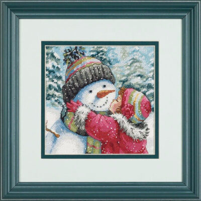 70-08833 - Набір для вишивання хрестом "Поцілунок для сніговика" - "A Kiss for Snowman" DIMENSIONS Gold Collection Petites