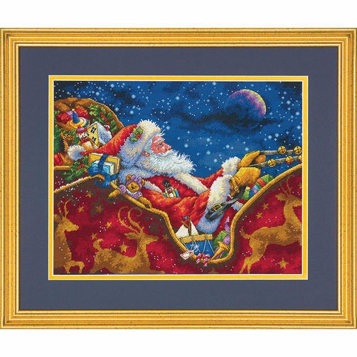 70-08934 • Набор для вышивания крестом "Ночная Поездка Санты" • "Santa's Midnight Ride" DIMENSIONS Gold Collection