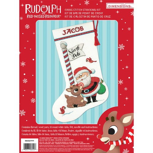 70-08959 • Набор для вышивания крестом "Рудольф. Чулок" • "Rudolph Stocking" DIMENSIONS
