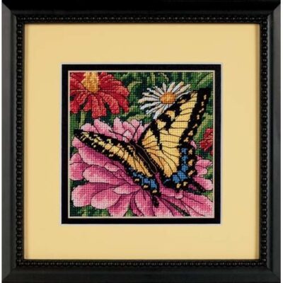 07232 • Набор для вышивания гобеленом "Бабочка на циннии//Butterfly on Zinnia" DIMENSIONS