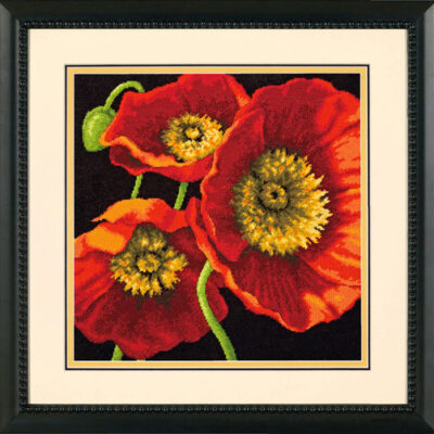 71-20073 • Набор для вышивания гобеленом "Красное маковое трио//Red Poppy Trio" DIMENSIONS