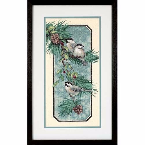 03199 • Набор для вышивания крестом "Синички на ветке" • "Chickadees on a Branch" DIMENSIONS