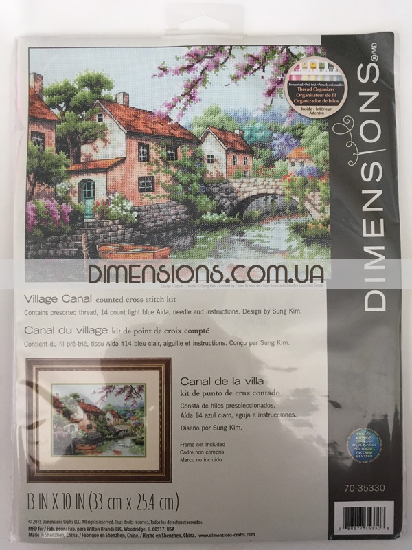 70-35330 • Набор для вышивания крестом "Канал" • "Village Canal" DIMENSIONS