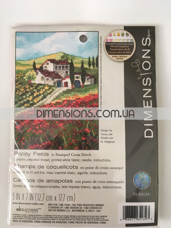 70-65134 • Набор для вышивания крестом "Маковое поле" • "Poppy Fields" DIMENSIONS