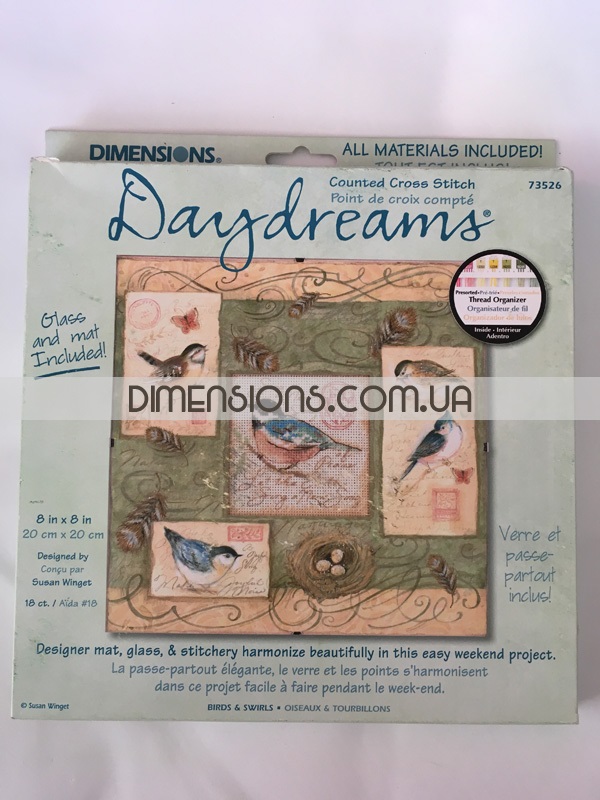 73526 • Набор для вышивания крестом "Птицы и завитки" • "Birds & Swirls" DIMENSIONS