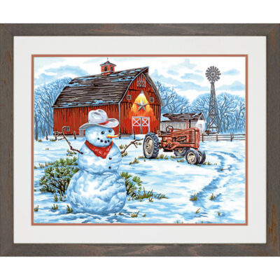 73-91434 • Набор для рисования красками по номерам "Деревенский снеговик" • "Country Snowman" Dimensions Paint Works
