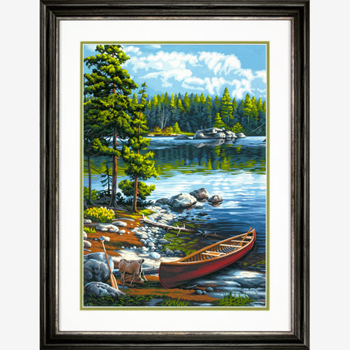 73-91446 • Набор для рисования красками по номерам "Каное у озера" • "Canoe by the Lake" Dimensions Paint Works