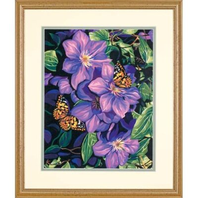 91403 • Набор для рисования красками по номерам "Клематисы и бабочки" • "Clematis & Butterflies" Dimensions Paint Works