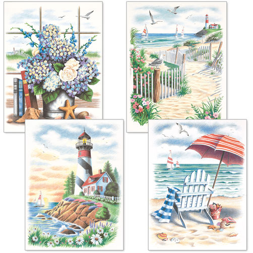91331 • Набор для рисования карандашами по номерам "Пляж” • “Beach Scenes" Dimensions Paint Works