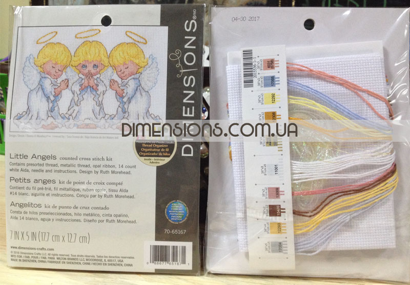 70-65167 Набор для вышивания крестом "Маленькие Ангелы" • "Little Angels" DIMENSIONS упаковка