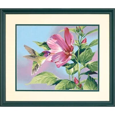 91419 Набор для рисования красками по номерам "Колибри и гибискус • Hibiscus Hummingbird" DIMENSIONS