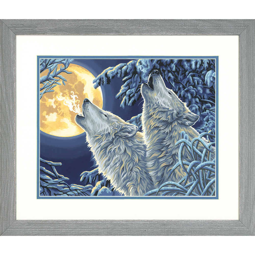 73-91670 Набор для рисования красками по номерам "Волки в лунном свете • Moonlight Wolves" DIMENSIONS