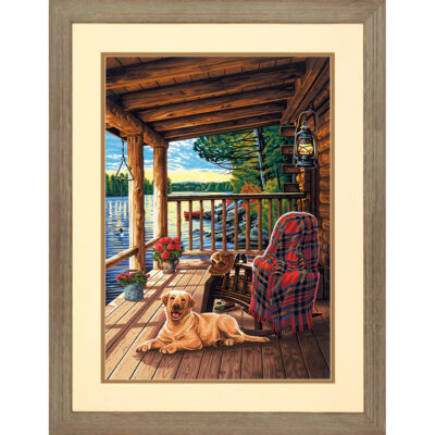 73-91674 Набор для рисования красками по номерам "Крыльцо • Log Cabin Porch" DIMENSIONS
