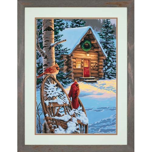 91397 Набор для рисования красками по номерам "Кардиналы и домик • Cardinals & Cabin" DIMENSIONS 91397 Набор для рисования красками по номерам "Кардиналы и домик • Cardinals & Cabin" DIMENSIONS