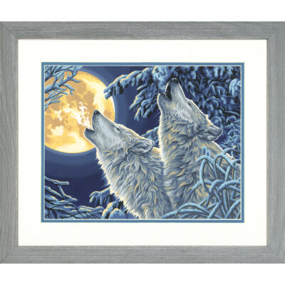 73-91670 Набор для рисования красками по номерам "Волки в лунном свете • Moonlight Wolves" DIMENSIONS